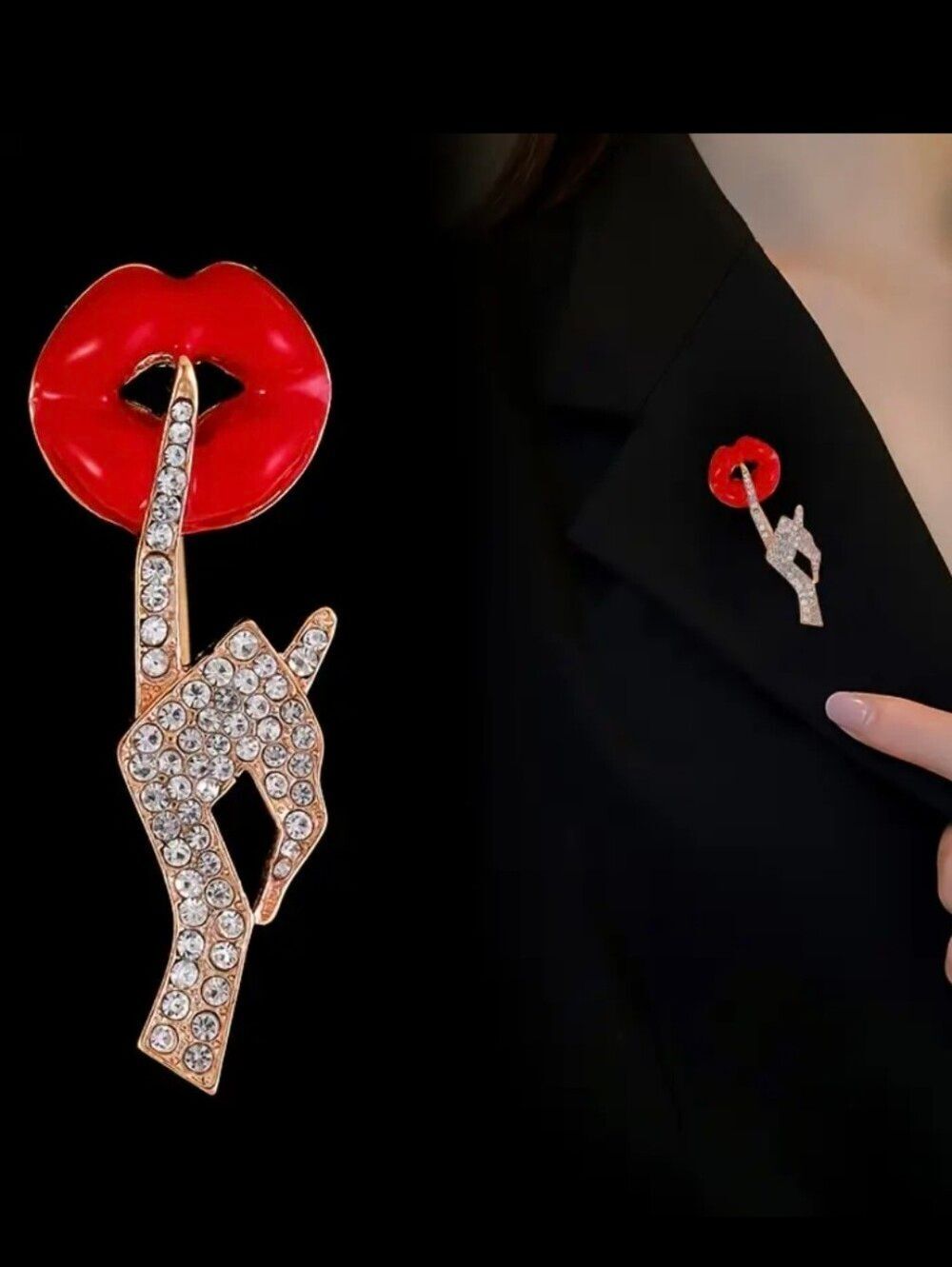 Ssshhhh Finger To Lips Brooch